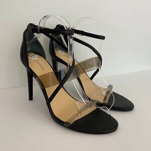 Guess Felecia Dress Sandal Womens 11 Black Strappy Heels Open Toe